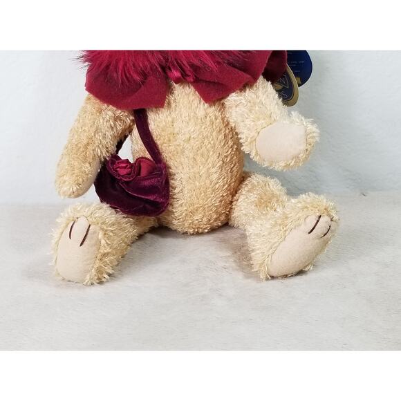 Ruby Brass Button Bears Teddy Bear 2004 Handcrafted 13" The Bear of Happiness - Picture 3 of 13